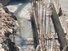 कुसुमखेड़ा मुख्य चौराहे पर चल रहे निर्माण कार्य का हाल