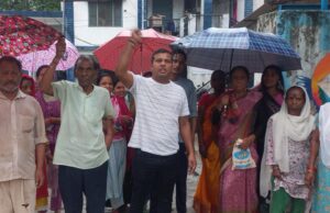राजपुरा में पेयजल संकट पर फूटा जनाक्रोश, बारिश में निकाली रैली